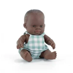 ML Poupées: POUPÉE BÉBÉ GARCON AFRICAIN HABILLÉES 21cm - Miniland