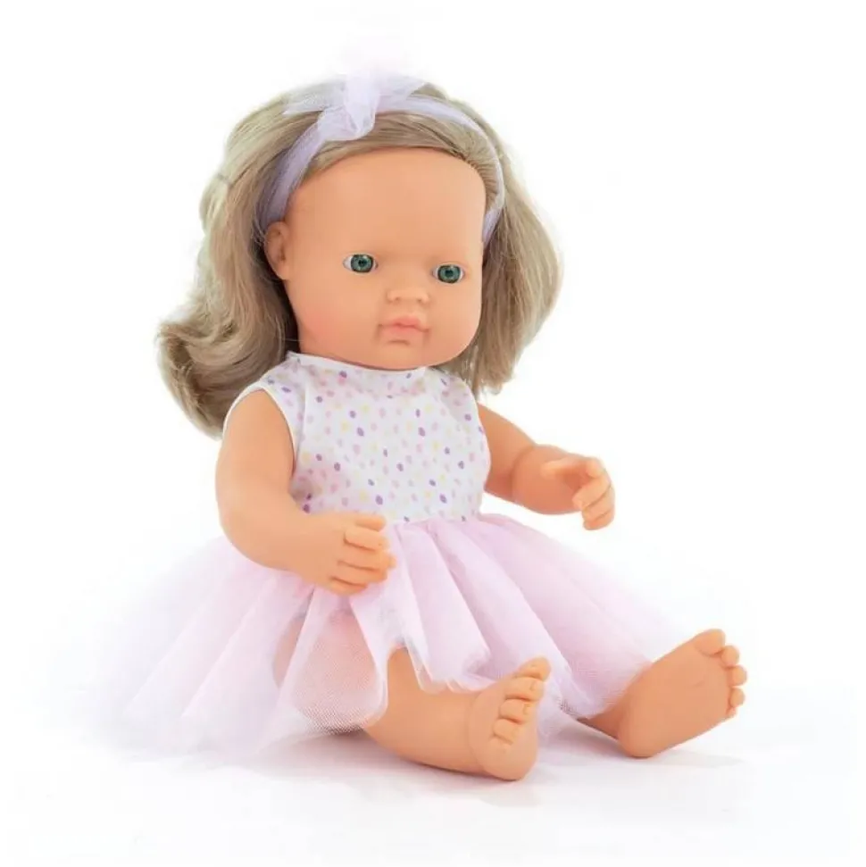 ML Poupées: POUPÉE FILLE EUROPÉENNE CHEVEUX BLONDES HABILLÉES 38 cm - Miniland