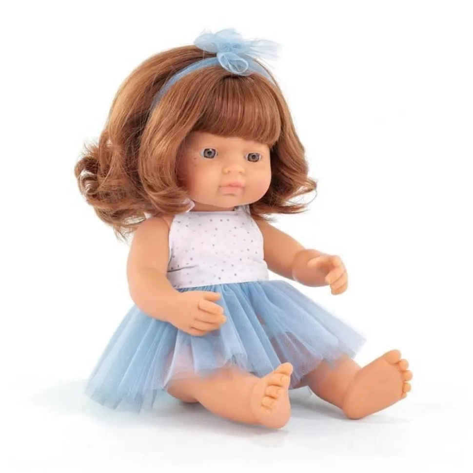 ML Poupées: POUPÉE FILLE EUROPÉENNE CHEVEUX ROUX HABILLÉES 38 cm - Miniland