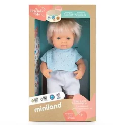 ML Poupées: POUPÉE GARCON EUROPEEN CHEVEUX BLONDS HABILLÉES 38 cm - Miniland