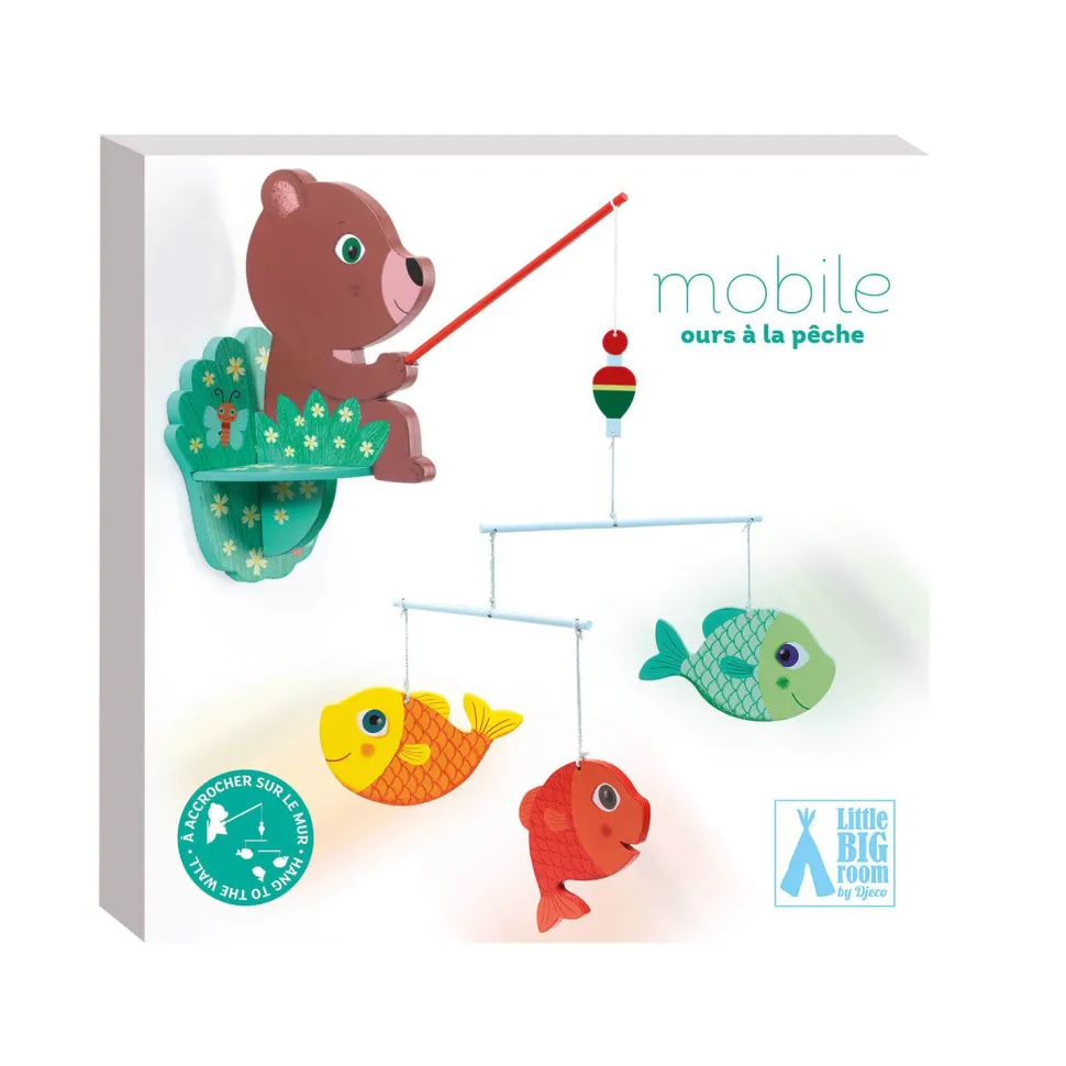 Mobile décoratif en bois : Ours à la pêche - Djeco