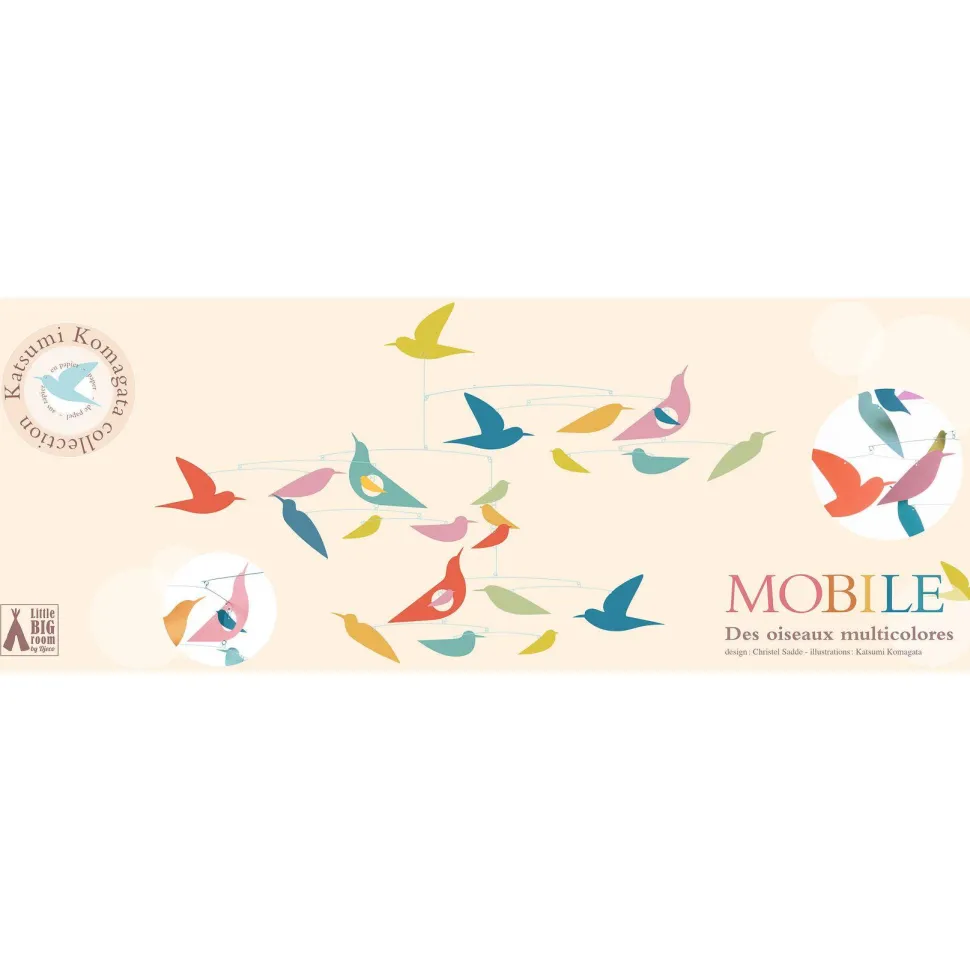 MOBILES - LITTLE BIG ROOM : Oiseaux multicolores - Djeco