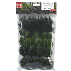 Modélisme : Végétation - Forêt mélangée 50 arbres - Busch