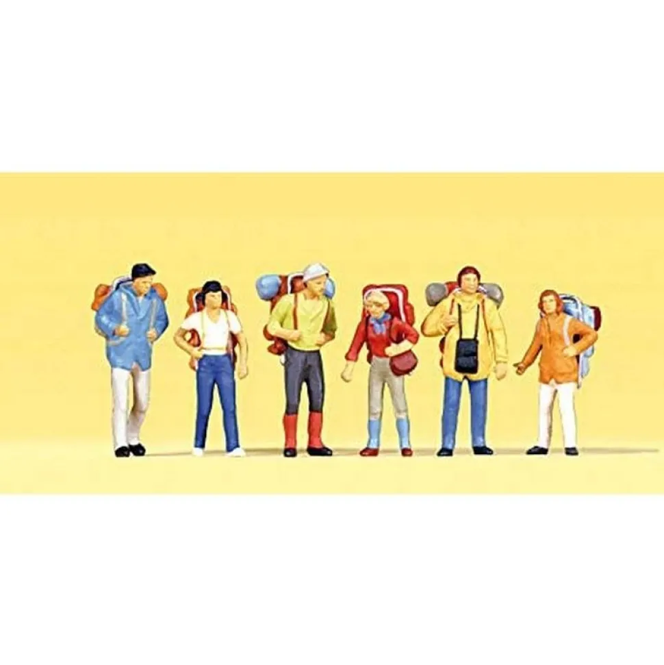 Modélisme HO : 6 figurines randonneurs - Preiser
