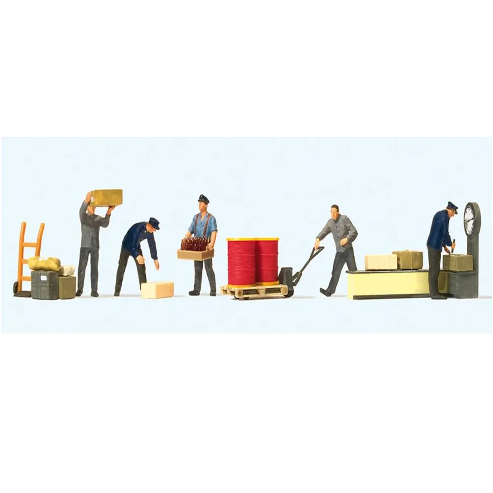 Modélisme HO : Figurines : Personnages à la gare de marchandises - Preiser