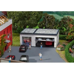 Modélisme HO : Garage double avec pièces de commande - Faller