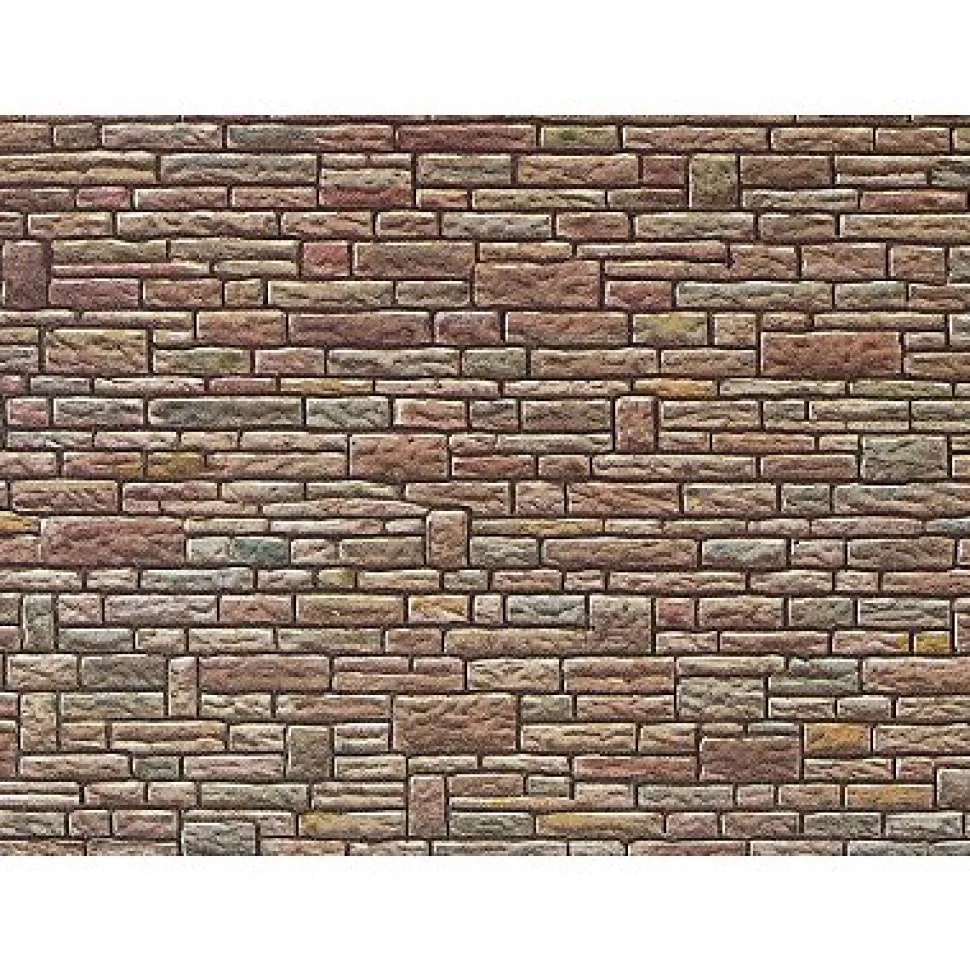 Modélisme HO : Plaque de mur : Grès vert jaune brun - Faller