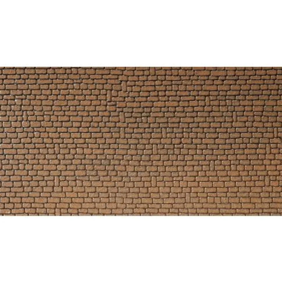 Modélisme HO : Plaque de mur : Grès rouge brun - Faller