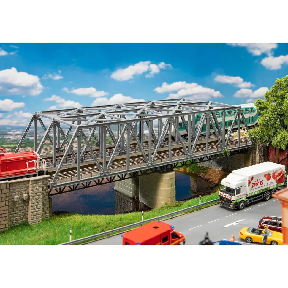 Modélisme HO : Pont en acier, 2 voies - Faller