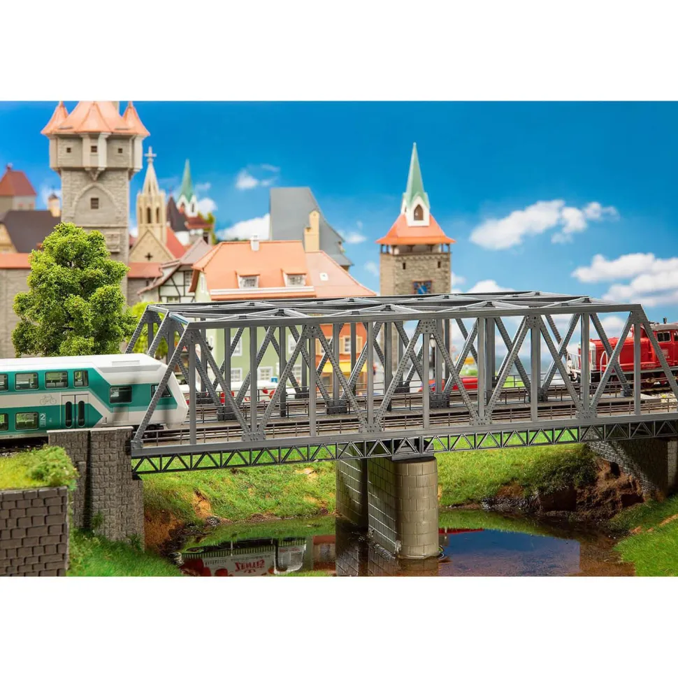 Modélisme HO : Pont en acier, 2 voies - Faller