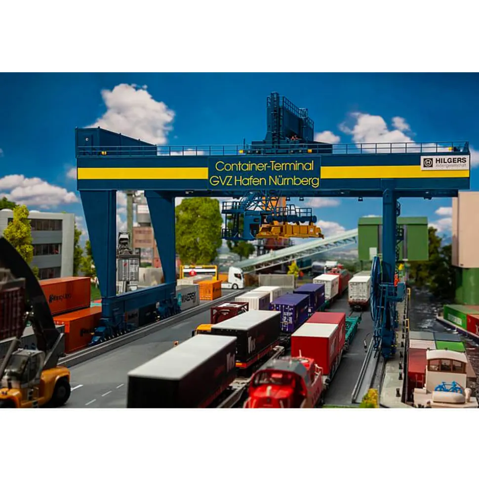 Modélisme HO : Portique à conteneurs GVZ Hafen Nürnberg - Faller