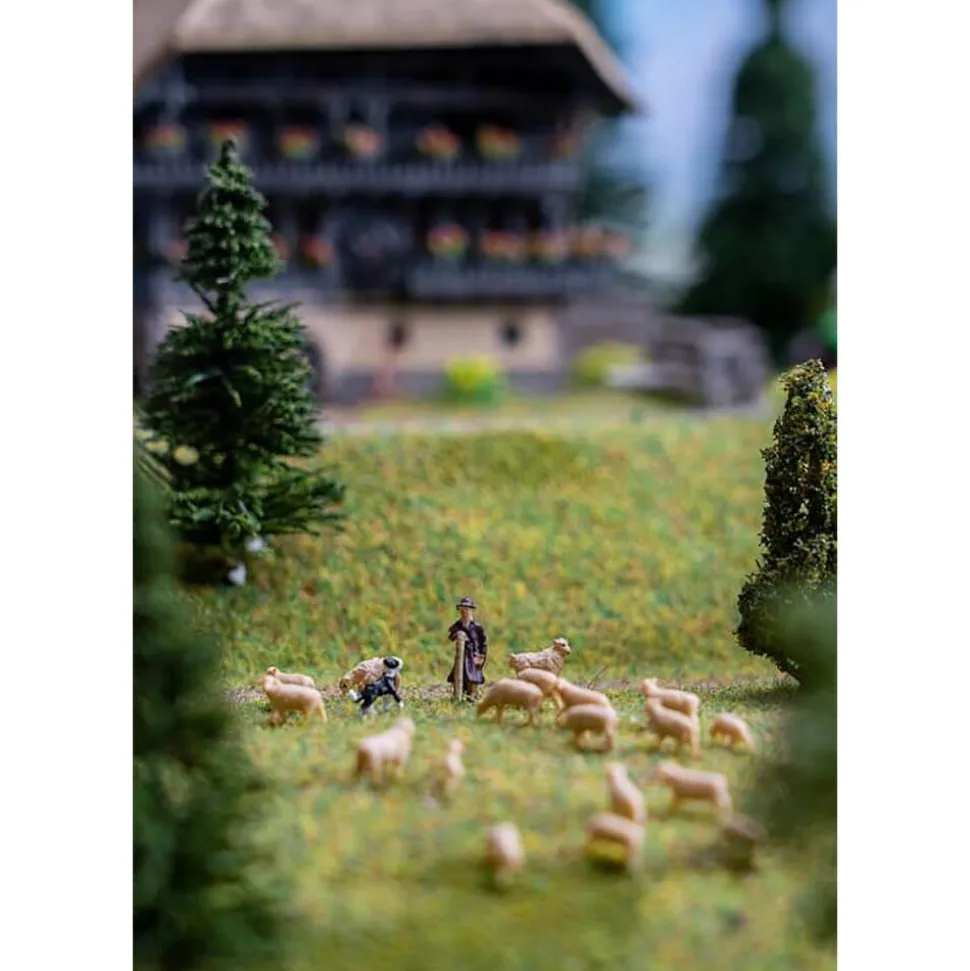 Modélisme N : figurines : Berger, chien et moutons - Faller