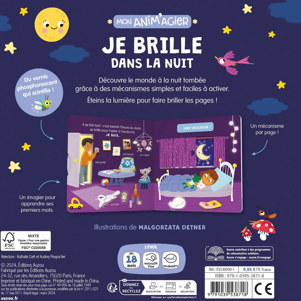 MON ANIM'AGIER - JE BRILLE DANS LA NUIT - Editions Auzou