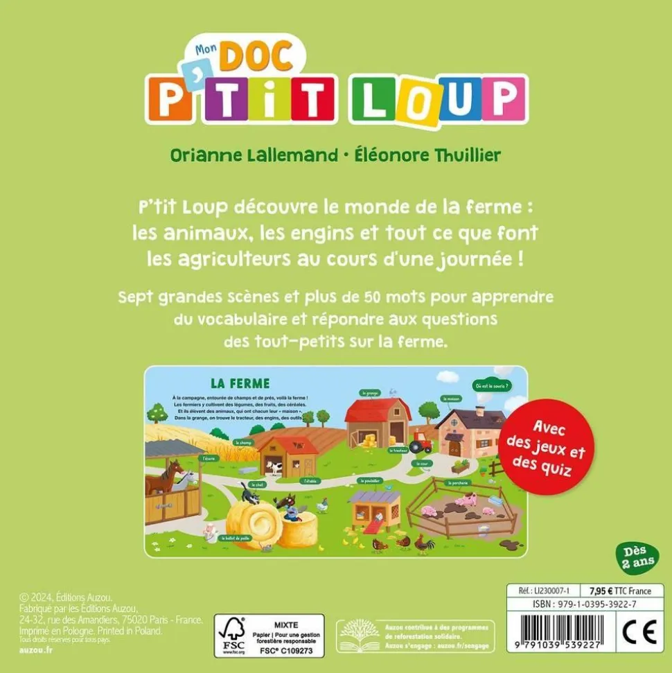 Mon doc P'tit loup - La ferme - Editions Auzou