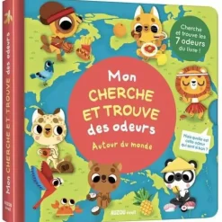 MON LIVRE DES ODEURS ET DES COULEURS - MON CHERCHE ET TROUVE DES ODEURS - AUTOUR DU MONDE - Editions Auzou