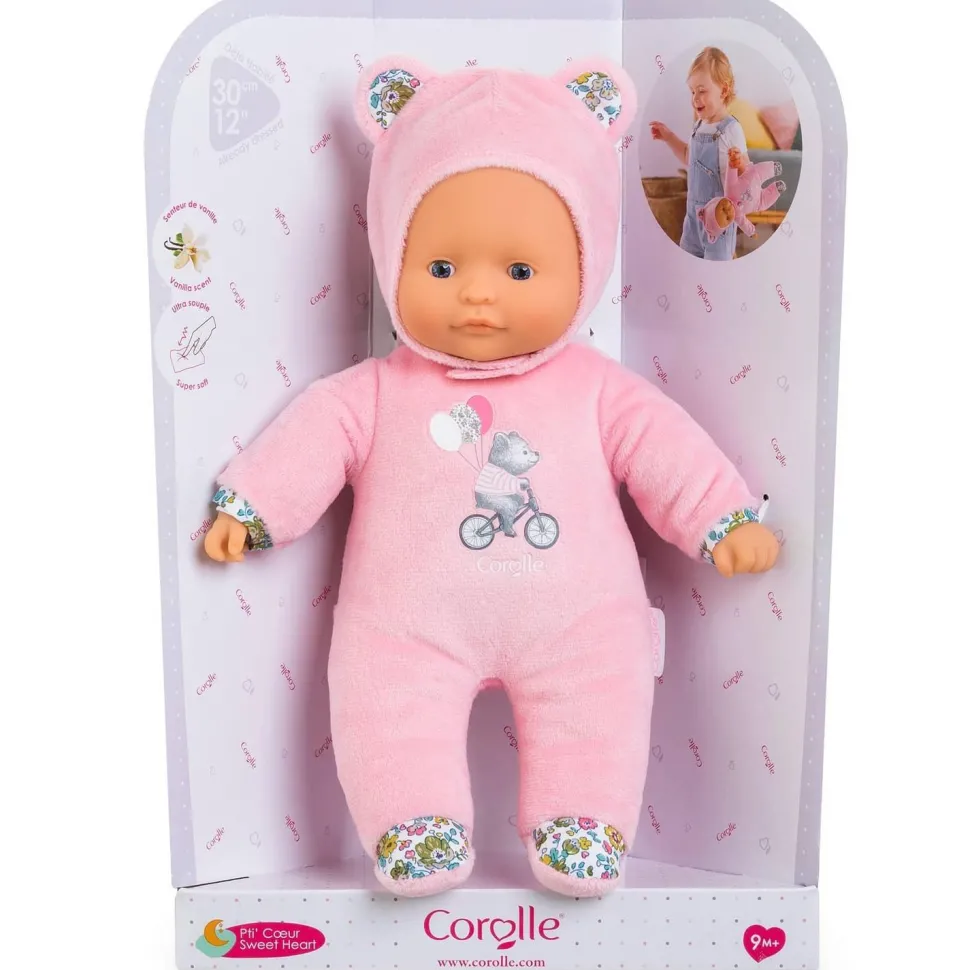 Mon premier doudou : Poupon Pti' Cœur Ours Rose - Corolle