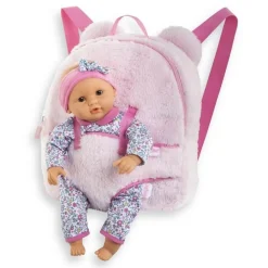 Mon premier poupon Corolle : Sac à Dos Porte-Poupon Peluche Rose pour poupon 30 cm - Corolle
