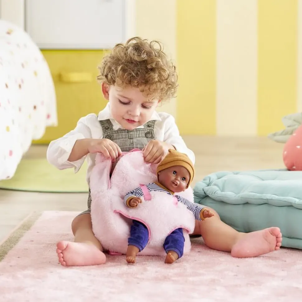 Mon premier poupon Corolle : Sac à Dos Porte-Poupon Peluche Rose pour poupon 30 cm - Corolle