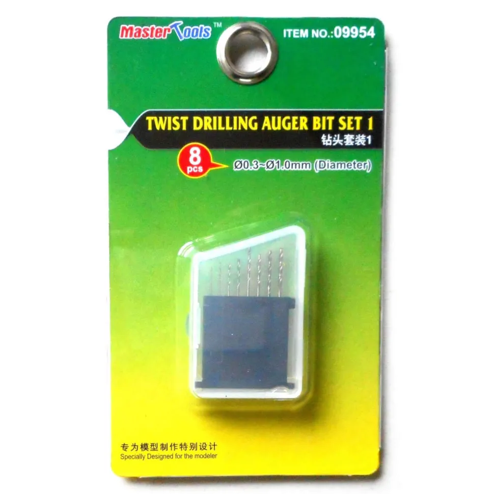 Outillage pour maquette : Set de 8 forêts (0,3-1,0 mm) - Master Tools