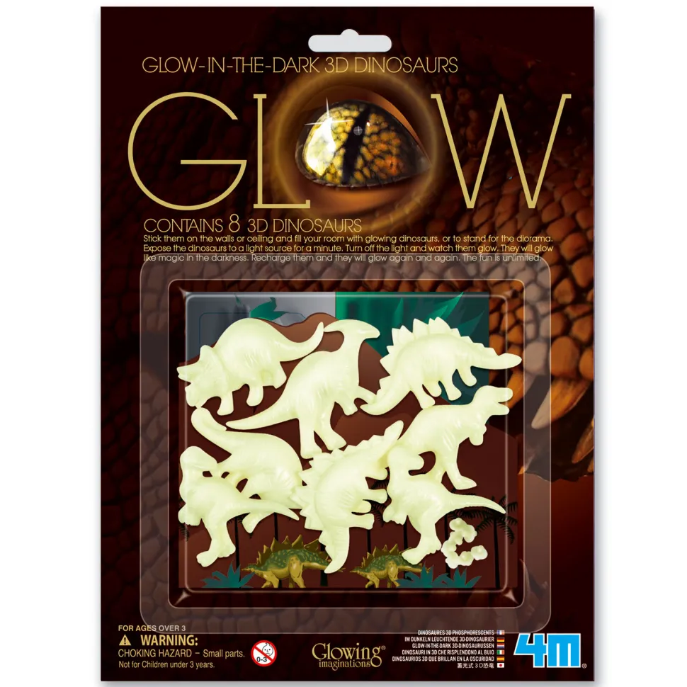Pack de 8 dinosaures phosphorescents - 4M