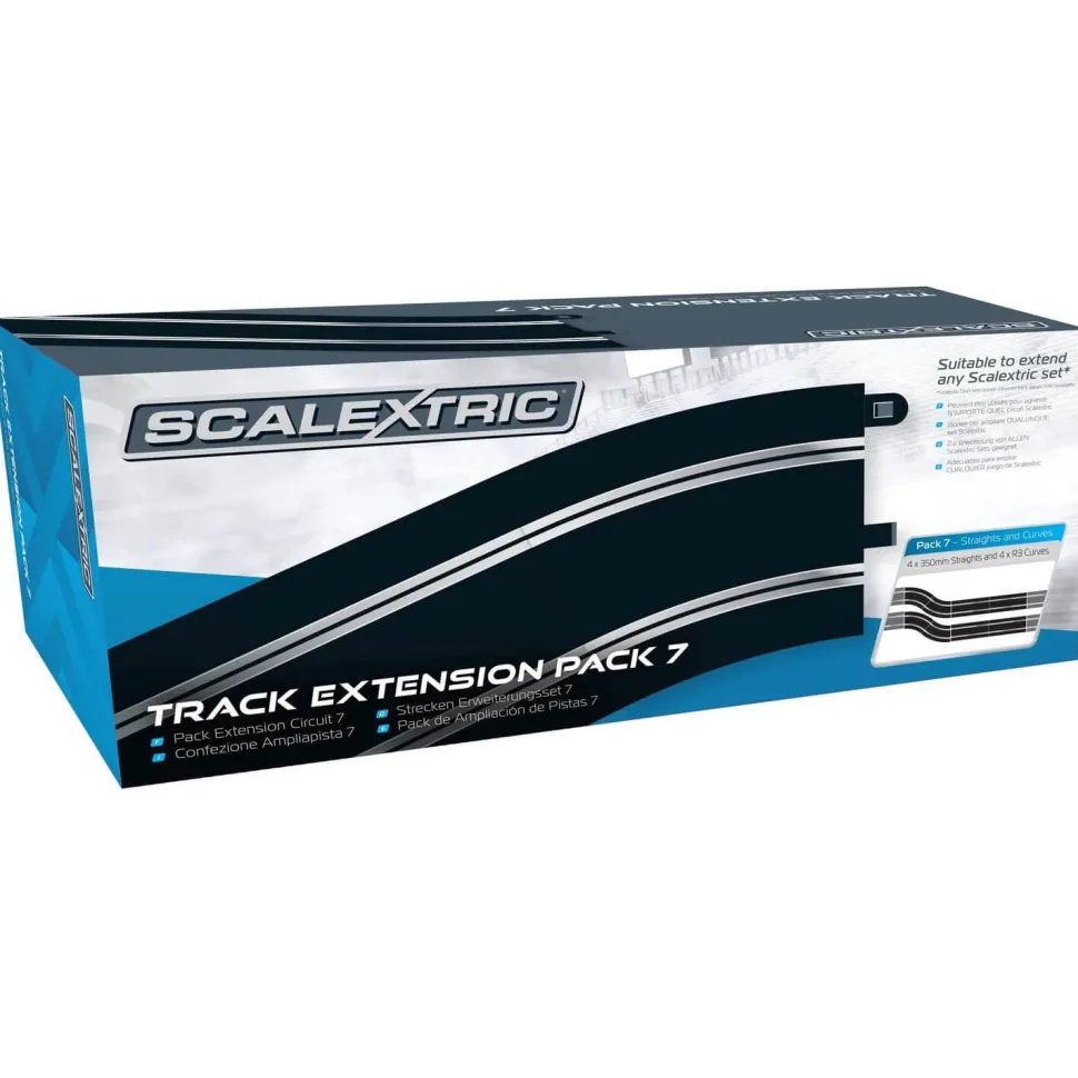 Pack extension de circuit de voiture n°7 : Rails droits x4 et Rails Courbes x4 - Scalextric