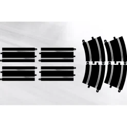Pack extension de circuit de voiture n°7 : Rails droits x4 et Rails Courbes x4 - Scalextric