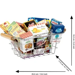 Panier à provisions en métal garni de produits français - Klein