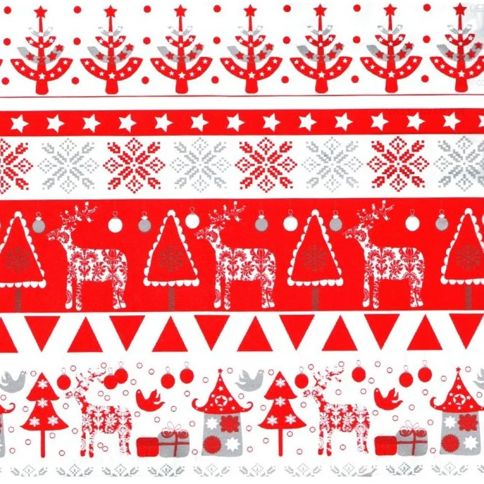 Papier cadeau largeur 50 cm : Rouge et blanc - Beaumont