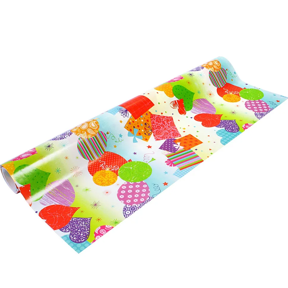Papier cadeau largeur 50 cm : Ballons et paquets cadeaux - Beaumont