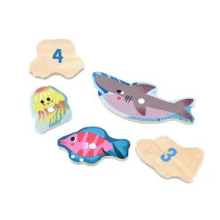 Pêche à la ligne magnétique en bois : Les océans - Vilac