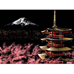 Peinture à gratter : Mont Fuji au Japon - Figured'Art