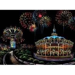 Peinture à gratter : Parc à thème - Figured'Art