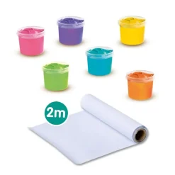 Peinture au doigt méga set 6 couleurs x 110ml - SES Creative