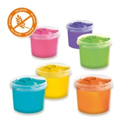 Peinture au doigt méga set 6 couleurs x 110ml - SES Creative