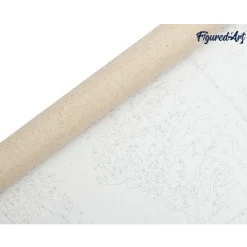 Peinture au numéro : Beauté derrière les fleurs - sans châssis en bois - Figured'Art