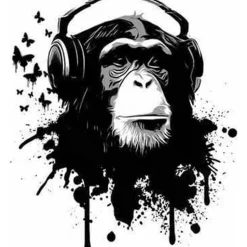 Peinture au numéro : Gorilla et Casque - sans châssis en bois - Figured'Art