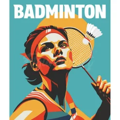 Peinture au numéro : Affiche sportive Badminton - sans châssis en bois - Figured'Art