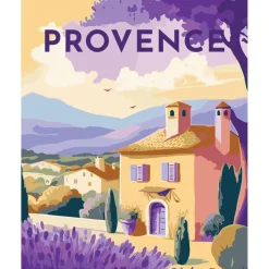 Peinture au numéro : Affiche Vintage Provence - toile tendue sur châssis - Figured'Art