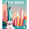 Peinture au numéro : Affiche Vintage New York - sans châssis en bois - Figured'Art