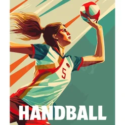 Peinture au numéro : Affiche sportive Handball - sans châssis en bois - Figured'Art
