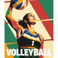 Peinture au numéro : Affiche sportive Volley - sans châssis en bois - Figured'Art