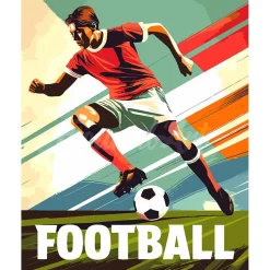 Peinture au numéro : Affiche sportive Football - sans châssis en bois - Figured'Art