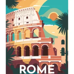 Peinture au numéro : Affiche Vintage Rome - sans châssis en bois - Figured'Art