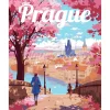 Peinture au numéro : Affiche de voyage Prague en fleurs - sans châssis en bois - Figured'Art