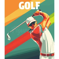 Peinture au numéro : Affiche sportive Golf - sans châssis en bois - Figured'Art