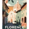 Peinture au numéro : Affiche Vintage Florence - sans châssis en bois - Figured'Art
