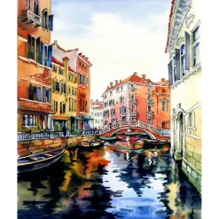 Peinture au numéro : Aquarelle de Venise - toile tendue sur châssis - Figured'Art