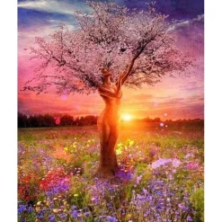 Peinture au numéro : Arbre Corps de Femme - sans châssis en bois - Figured'Art