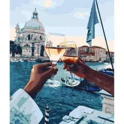 Peinture au numéro : Balade Romantique Toast - sans châssis en bois - Figured'Art