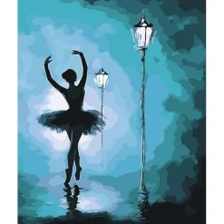 Peinture au numéro : Ballet sous les Réverbères - sans châssis en bois - Figured'Art